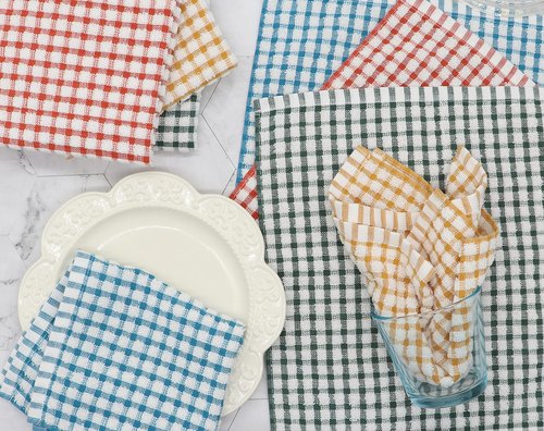 HFGBLG Cotton Cleaning Rags Terry Dish Cloths for Washing Dishes, Set of 8 Dish Rags for Cleaning, Light and Soft Dish Towels for Kitchen Drying Dishes, 11.8 Inch x 11.8 Inch (Mix Color)