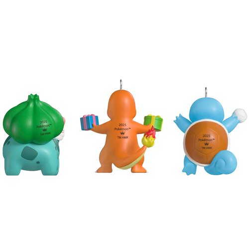 Hallmark Keepsake Mini Christmas Ornaments 2025, Pokémon Squirtle, Charmander, Bulbasaur, Set of 3, Gifts for Gamers