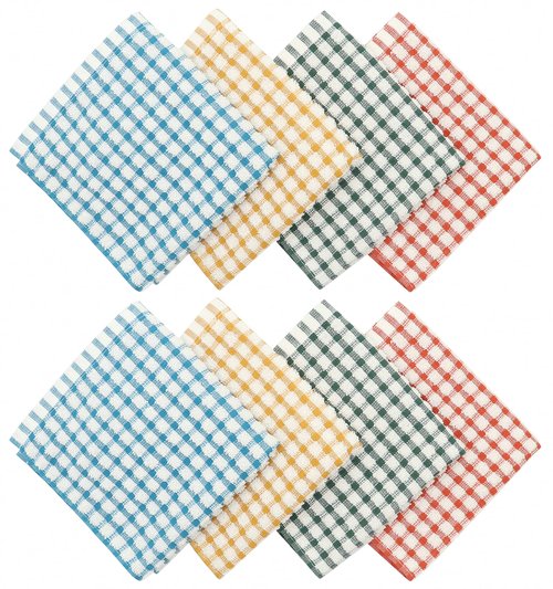 HFGBLG Cotton Cleaning Rags Terry Dish Cloths for Washing Dishes, Set of 8 Dish Rags for Cleaning, Light and Soft Dish Towels for Kitchen Drying Dishes, 11.8 Inch x 11.8 Inch (Mix Color)
