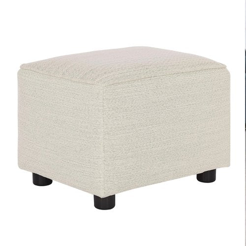 Evolur Holland Upholstered Ottoman in Thunder, Foot Rest Stool for Nursing Moms, Tool-Free Assembly, Made for Every Décor
