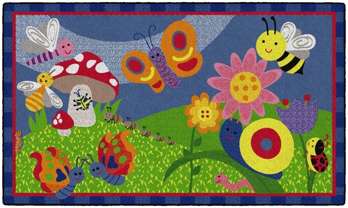 Flagship Carpets Kids and Baby Non Slip Area Rug for Home Learning or Classroom Carpet, Playroom or Kids Bedroom Mat, 3' x 5', Cutie Bugs