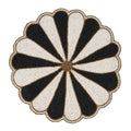 Saro Lifestyle Beaded Pinwheel Bliss Placemat (Set of 4), Black/White, 14"