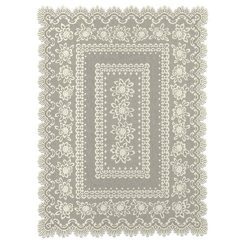 Heritage Lace Rose 60-Inch by 108-Inch Rectangle Tablecloth, Ecru