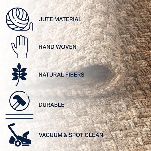 JONATHAN Y Estera Hand Woven Boucle Chunky Jute Natural Indoor Area Rug, 3x5, Bohemian, Transitional, Easy-Cleaning for Living Room, Bedroom, Kitchen, Pet Friendly, Non-Shedding (NFR102A-3)