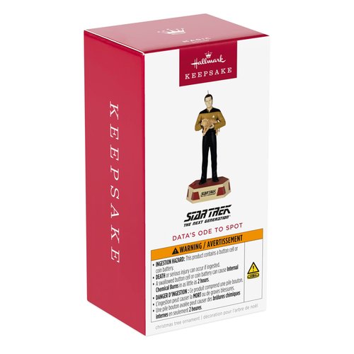 Hallmark Keepsake Christmas Ornament, Star Trek: The Next Generation Data's Ode to Spot with Sound, Gifts for Trekkies