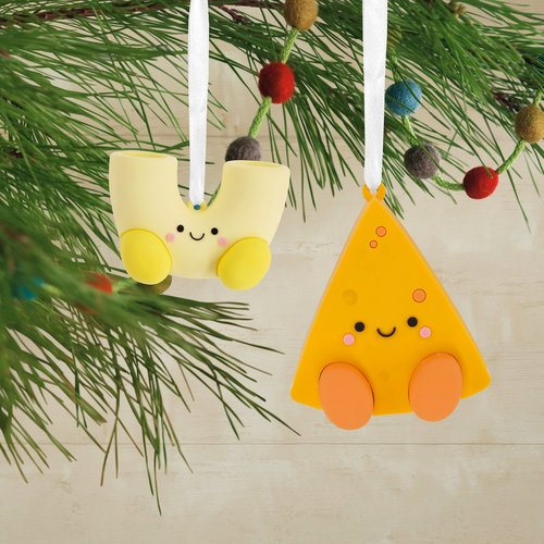 Hallmark Better Together Mac and Cheese Magnetic Christmas Ornaments, Set of 2, Shatterproof