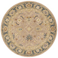 SAFAVIEH Anatolia Collection Area Rug - 4' Round, Brown & Blue, Handmade Traditional Oriental Wool, Ideal for High Traffic Areas in Living Room, Bedroom (AN549A)