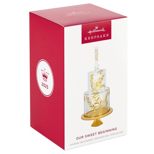 Hallmark Keepsake Christmas Ornament, Our Sweet Beginning 2025, Glass, Wedding Gifts