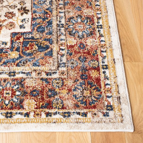SAFAVIEH Bijar Collection 3' x 5' Ivory / Rust BIJ652A Traditional Oriental Distressed Non-Shedding Living Room Bedroom Accent Rug