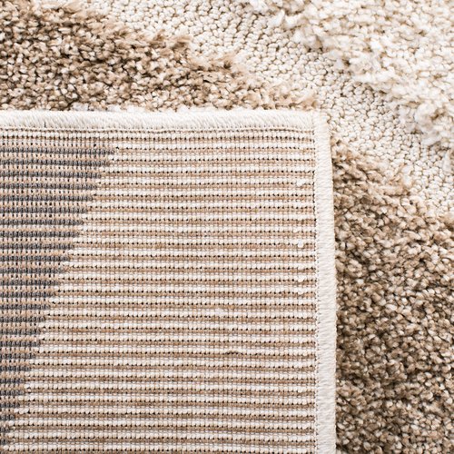 SAFAVIEH Florida Shag Collection Runner Rug - 2'3" x 8', Ivory & Grey, Abstract Design, Non-Shedding & Easy Care, 1.2-inch Thick Ideal for High Traffic Areas in Living Room, Bedroom (SG475-1180)