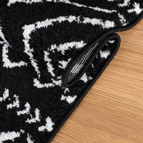 SAFAVIEH Tulum Collection Runner Rug - 2' x 13', Black & Ivory, Moroccan Boho Distressed Design, Non-Shedding & Easy to Clean, Ideal for Living Room, Hallway, Foyer, Bedroom (TUL267Z)