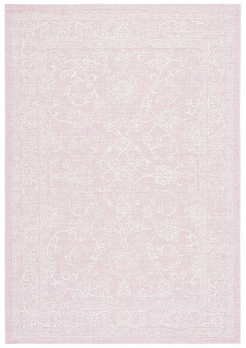 SAFAVIEH Courtyard Collection 4' x 5'7" Soft Pink/Ivory CY8680 Indoor/ Outside Waterproof Easy cleansingPatio Backyard Mudroom Area Mat
