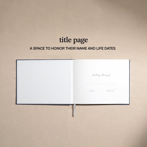 Kunitsa Co. Funeral Guest Book for Memorial Service, in Loving Memory, Navy Blue Cover