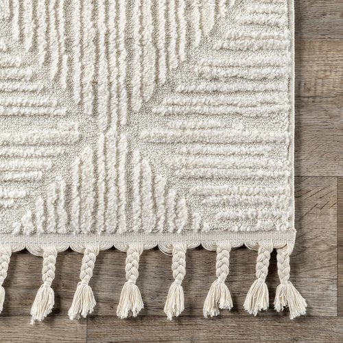 Nuloom Kerry Cream, 3' x 5', Geometric, Soft and Cozy, High Traffic, Stain Resistant, Easy Clean, Durable Area Rug for Bedroom, Living Room, Dining Space, Den, Foyer, Entryway