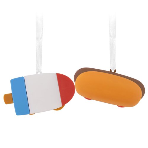 Hallmark Better Together Hot Dog and Freeze Pop Magnetic Christmas Ornaments, Shatterproof, Set of 2, Food Gifts