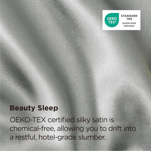 Bedsure Satin Pillowcase - Luxurious Silk-Like Feel | Standard Size Silver Grey, 20x26 Inches, 2-Pack