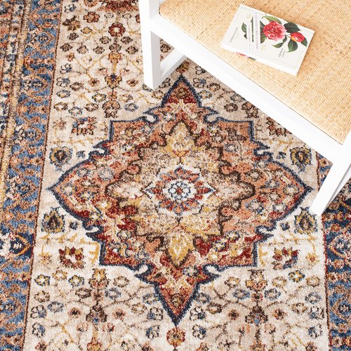 SAFAVIEH Bijar Collection 3' x 5' Ivory / Rust BIJ652A Traditional Oriental Distressed Non-Shedding Living Room Bedroom Accent Rug