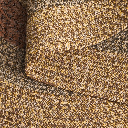 SAFAVIEH Washable Rug Outdoor Braided Collection - 3' x 5' Oval, Brown & Gold, Handmade & Reversible, Non-Shedding & Easy to Clean, Ideal for Patio, Backyard, Mudroom (BRD318T)