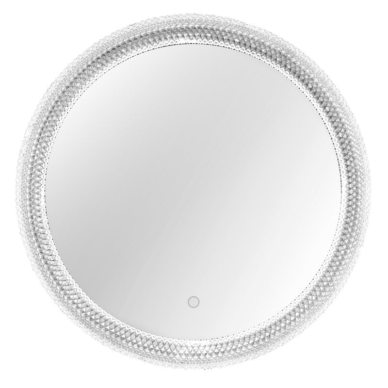 24-Inch Circular LED Anti-Fog Wall Mirror with RGB Lighting for Bathroom