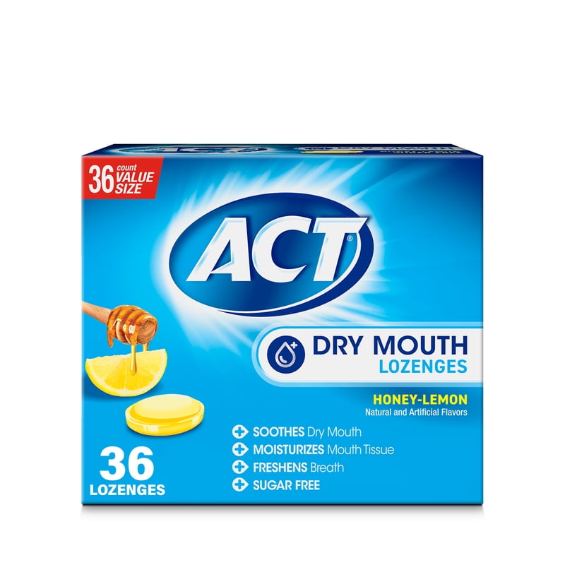 Dry Mouth Lozenges with Xylitol - Honey-Lemon Flavor, 36 Count