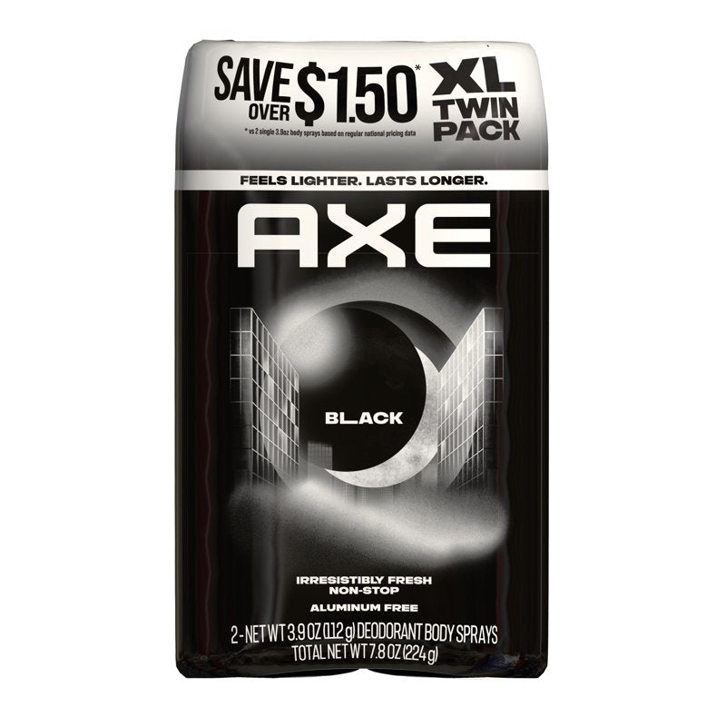 Black Body Spray for Men - 48 Hour Odor Protection - 3.9 oz Twin Pack