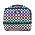 Insulated Dome Lunch Pack with Dual Compartments - Rainbow Checkerboard
