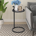 Round Matte Black Metal C Table - Small Space Side Table