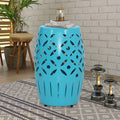 Geometric Cut Iron Side Table - Multiple Color Options