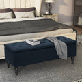 Upholstered Storage Bench with Button-Tufted Seat - Multiple Colors