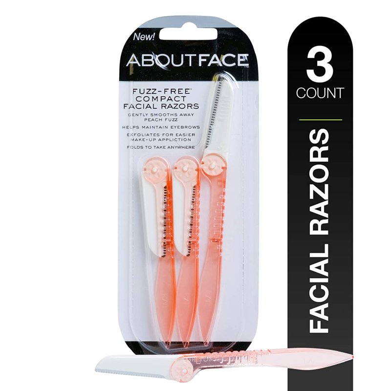 Fuzz-Free Folding Facial Razors - 3 Pack for Smooth Skin