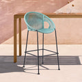 26" Indoor Outdoor Steel Bar Stool with Wasabi Rope