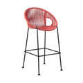 30" Bar Height Steel Bar Stool with Brick Red Rope - Acapulco
