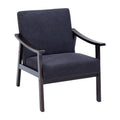 Mid Century Modern Accent Chair with Solid Wood Armrest