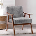 Mid-Century Modern Accent Chair with Solid Wood Legs - Multiple Colors