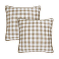 Achim Taupe Buffalo Check Pillow Covers - 18x18 Inch Set of Two