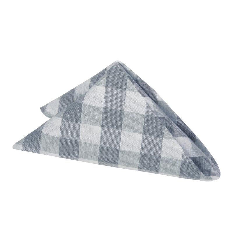 Buffalo Check Dinner Table Napkins - Grey - Set of 4