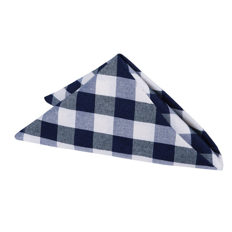 Buffalo Check Dinner Table Napkins - Navy - Set of 4