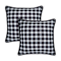 Black & White Buffalo Check Plaid Throw Pillow Covers - 18x18 in Set of Two