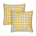 Yellow Buffalo Check Plaid Throw Pillow Covers - 18x18 Inches, Set of 2