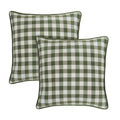 Achim Green Buffalo Check Polyester/Cotton Throw Pillow Covers 18x18 Set of 2 - Modern Home Decor