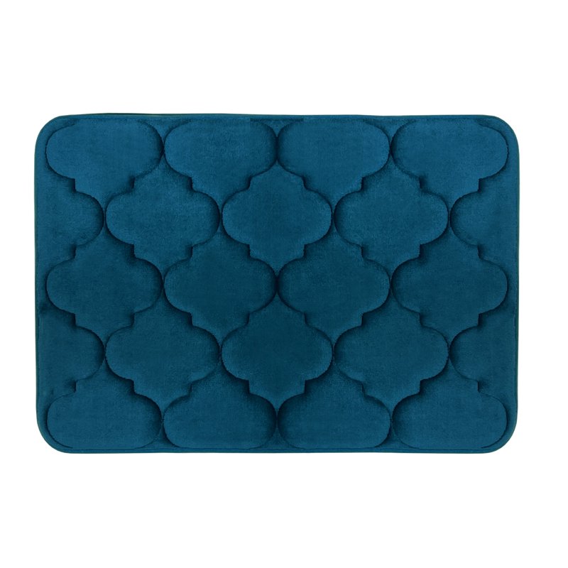 Achim Madison Memory Foam Non-Slip Bath Mat - Navy, 17 x 24 Inches
