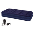 Indoor Double Twin Air Mattress with Electric Pump - Waterproof & Flocked Top