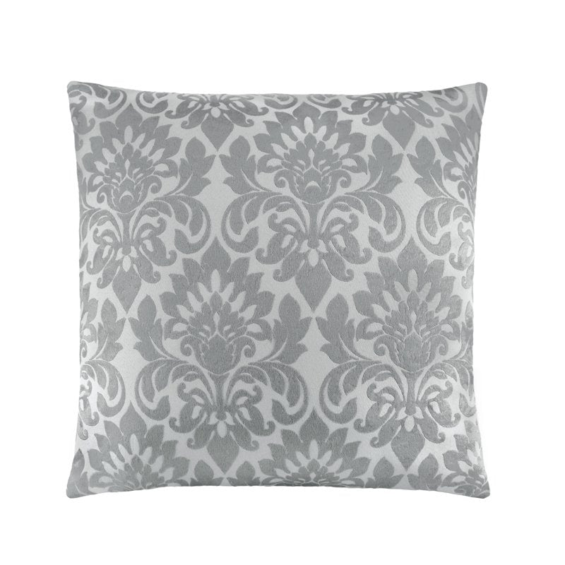 Silver 18-inch Square Decorative Throw Pillow - Achim Sutton Damask Accent