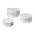 Agatha 6-Piece Round Nesting Baker Set with Lids - Floral Design