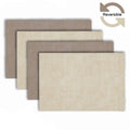 Textured Faux Leather Placemats - Set of 4, Reversible, Non-Slip, 12x18 in - Linen/Taupe