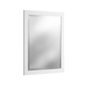 White Bathroom Vanity Mirror 24x30 Inch Wall-Mounted Rectangular Beveled Glass