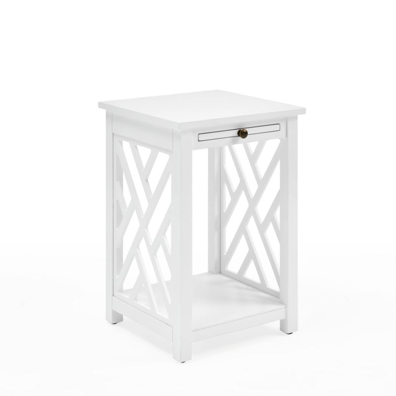 Coventry Wood End Table with Tray Shelf & Bottom Shelf - Multiple Colors