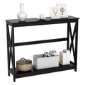 2-Tier X-Design Console Table with Shelf - Multiple Colors