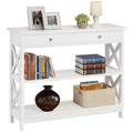 3-Tier Modern Console Table with Storage Drawer - Multiple Colors