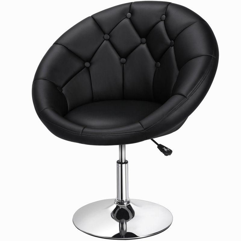 Modern Tufted Adjustable Barrel Swivel Accent Chair - Multiple Colors